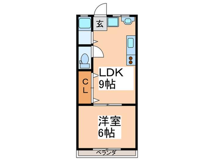 平井ハイツI(1LDK/1階)の間取り写真