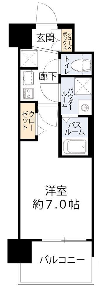 スワンズシティ大阪フルーア(1K/8階)の間取り写真