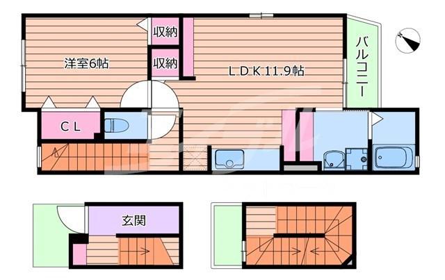 パーチェ ブレッザ(1LDK/3階)の間取り写真