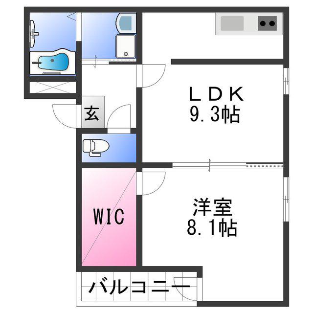 フジパレス和歌山太田I番館(1LDK/3階)の間取り写真