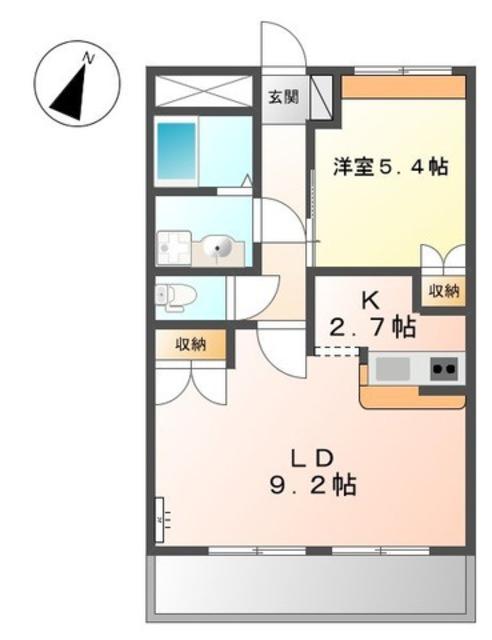 グランチェスタII(1LDK/1階)の間取り写真
