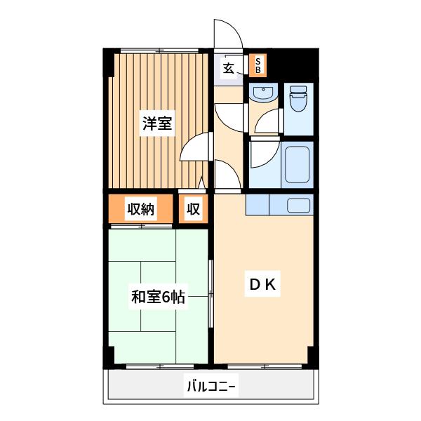 サンクリエイト南町田(2DK/4階)の間取り写真