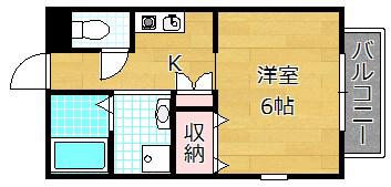 グランドソレイユ(1K/2階)の間取り写真