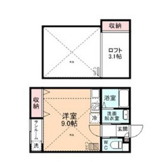FIRST SQUARE(ワンルーム/2階)の間取り写真