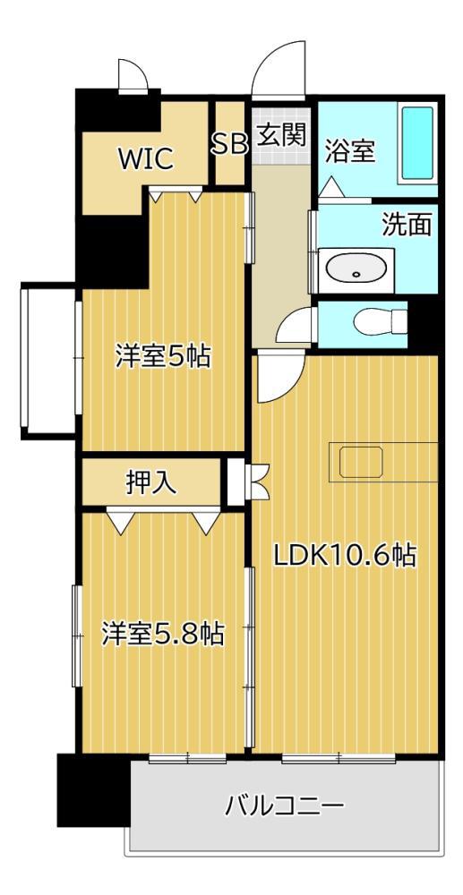 WIN黒崎(2LDK/7階)の間取り写真
