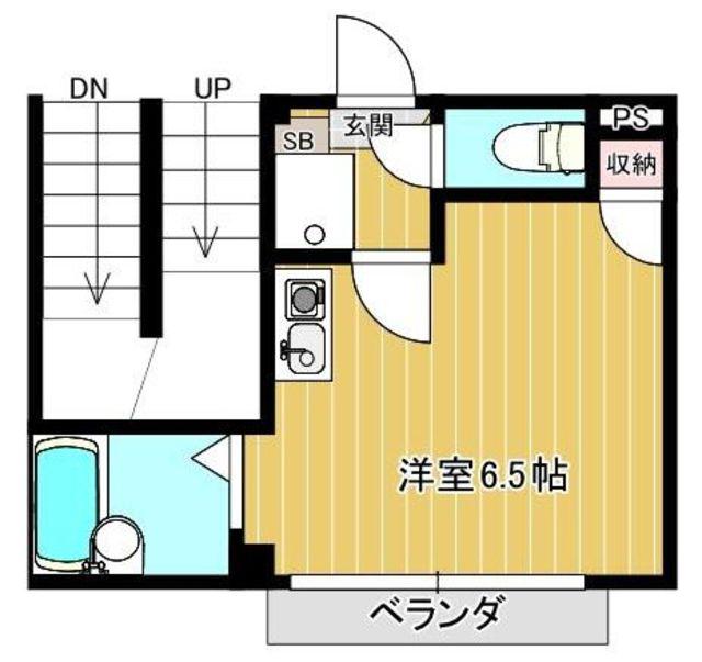 メゾン光(ワンルーム/2階)の間取り写真