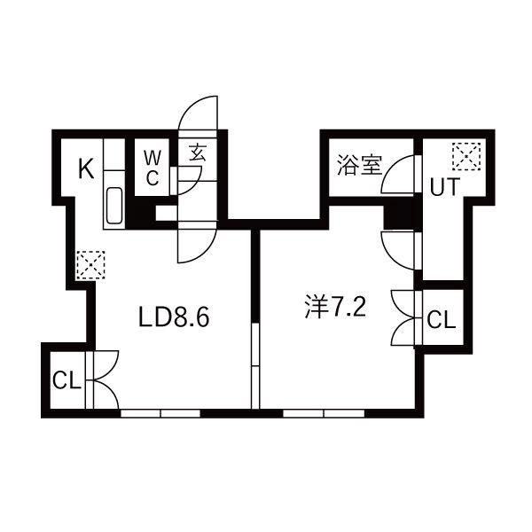 香真ハイツ(1LDK/2階)の間取り写真