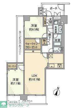 ソフィア浦和コトー壱番館(2LDK/8階)の間取り写真