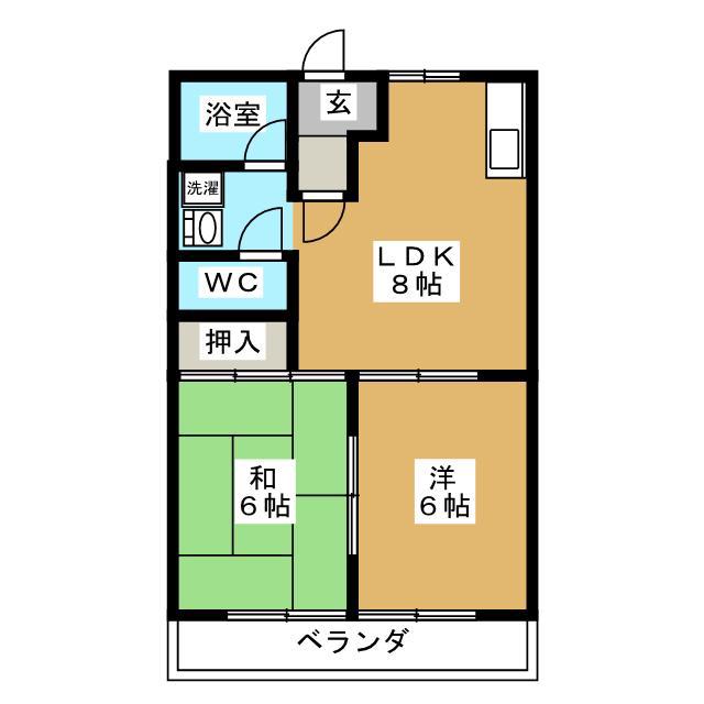 イマージュRYOKE(2LDK/2階)の間取り写真
