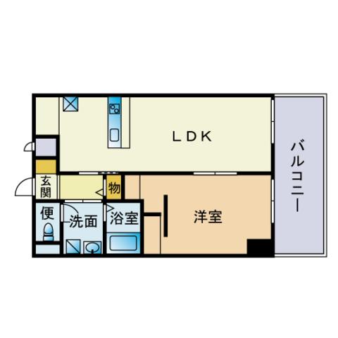 K&K俵 3号館(1LDK/2階)の間取り写真