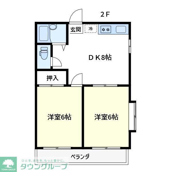 マルイホーム(2LDK/2階)の間取り写真