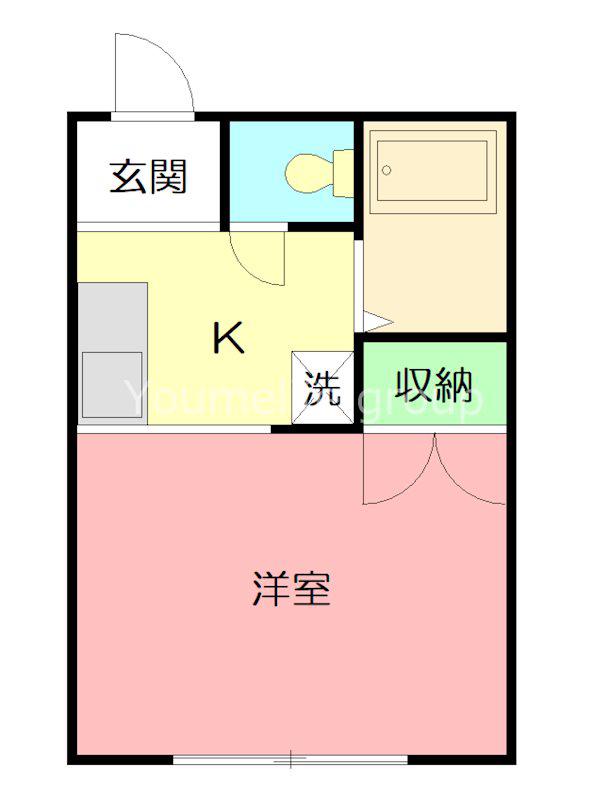 COCORO東海大学前(1K/1階)の間取り写真