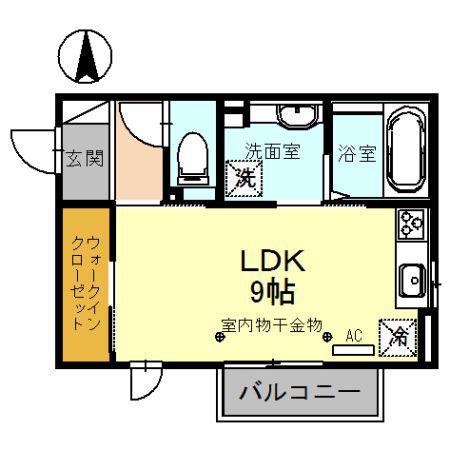 サージュ(ワンルーム/2階)の間取り写真