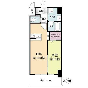 ストーリア茨木(1LDK/10階)の間取り写真