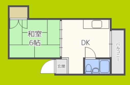 ハイム蘭(1DK/3階)の間取り写真