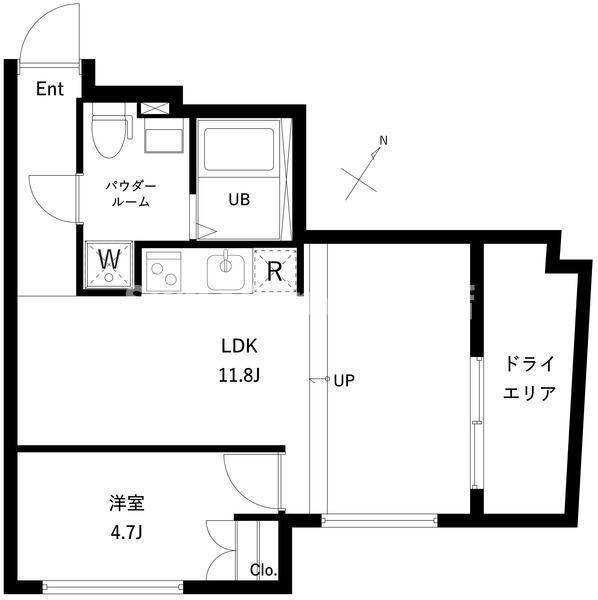オーキッドレジデンス代々木イースト(1LDK/1階)の間取り写真