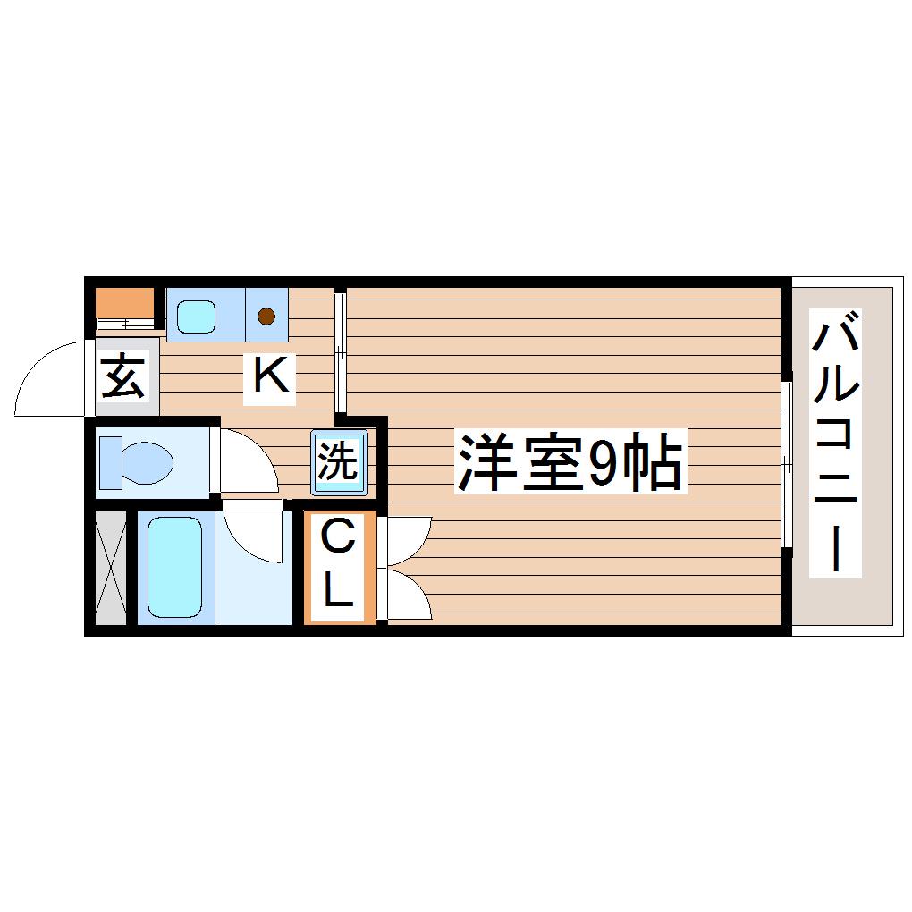 メリファ春日(1K/3階)の間取り写真