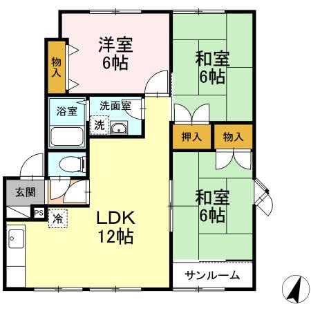 メイユールハロータウン(3LDK/2階)の間取り写真
