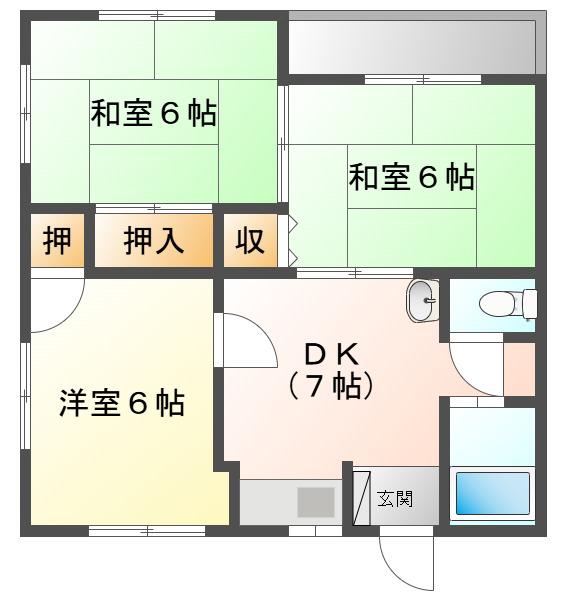 NACハウス(3DK/2階)の間取り写真