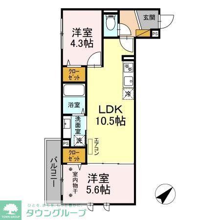KAIJIN-SOII(2LDK/3階)の間取り写真