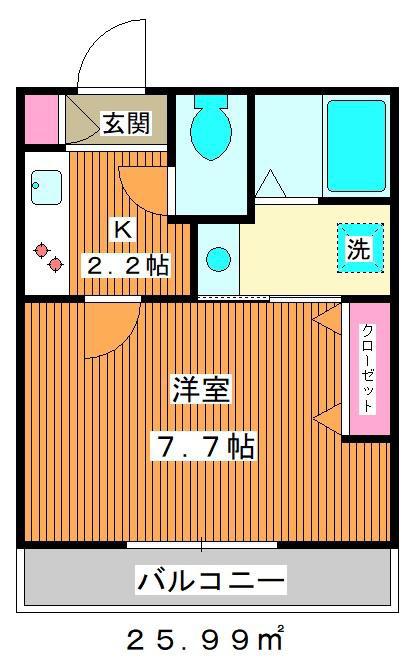 メゾン ドゥ ルミエール(1K/3階)の間取り写真