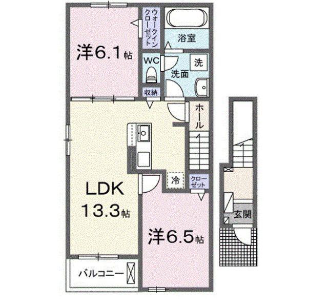 リベーラレシデンシア(2LDK/2階)の間取り写真