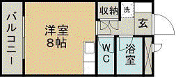 さくらハイツ(ワンルーム/1階)の間取り写真