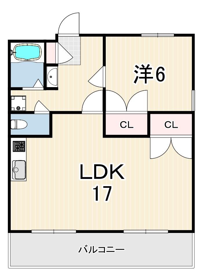 ヴィフォレストⅠ(1LDK/1階)の間取り写真