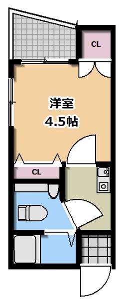 アークハウスII(1K/3階)の間取り写真
