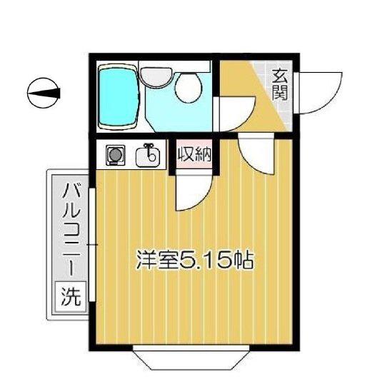ライフピアセイル(ワンルーム/2階)の間取り写真