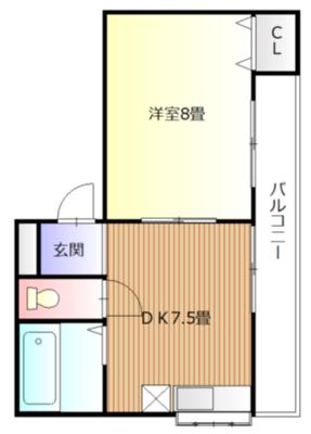 ST山本(1DK/3階)の間取り写真