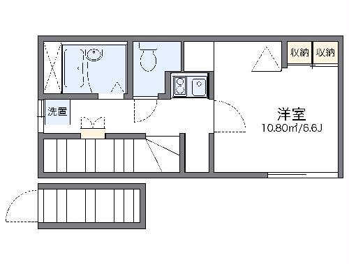 レオパレスアミーII(1K/2階)の間取り写真