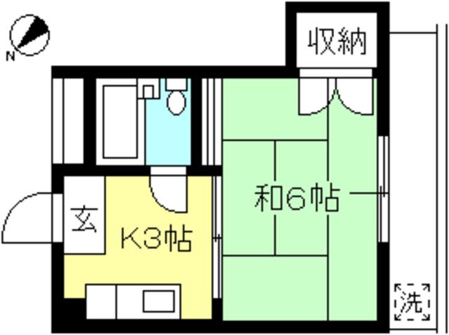 パークアームス(1K/2階)の間取り写真