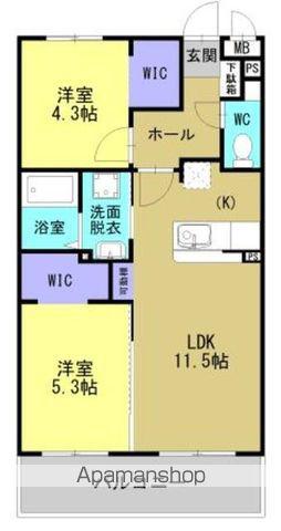 ARTH平松(2LDK/4階)の間取り写真