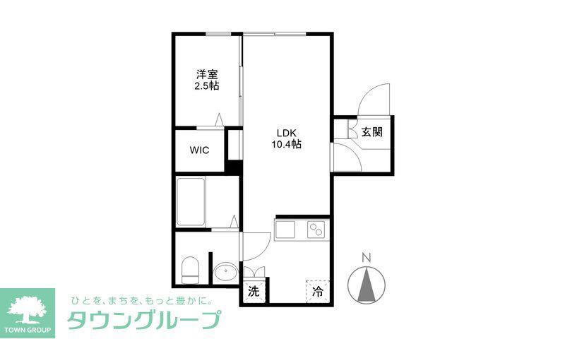 KLEIS竹ノ塚(1LDK/1階)の間取り写真