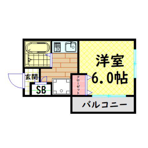 セレッソコート大阪城前(1K/11階)の間取り写真