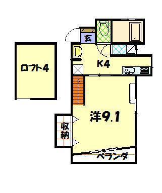 アザレア・M(1K/2階)の間取り写真