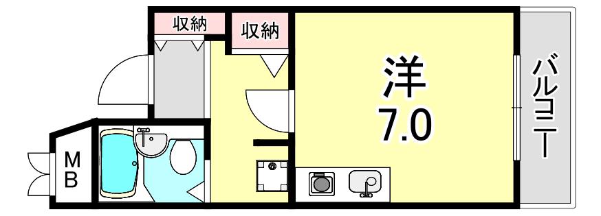 マルキュウビル(ワンルーム/2階)の間取り写真