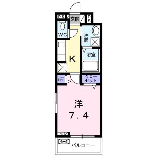 ブリック フェアリーV(1K/2階)の間取り写真