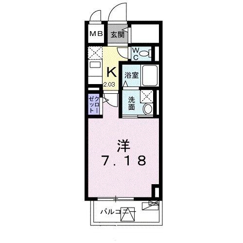 クレスト 中六(1K/3階)の間取り写真