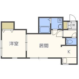 地下鉄東豊線 新道東駅 徒歩6分 3階建 築21年(1LDK/3階)の間取り写真