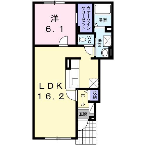 アルバ・プラシードA(1LDK/1階)の間取り写真