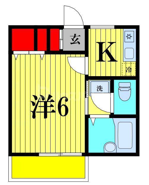 レクエール(1K/1階)の間取り写真