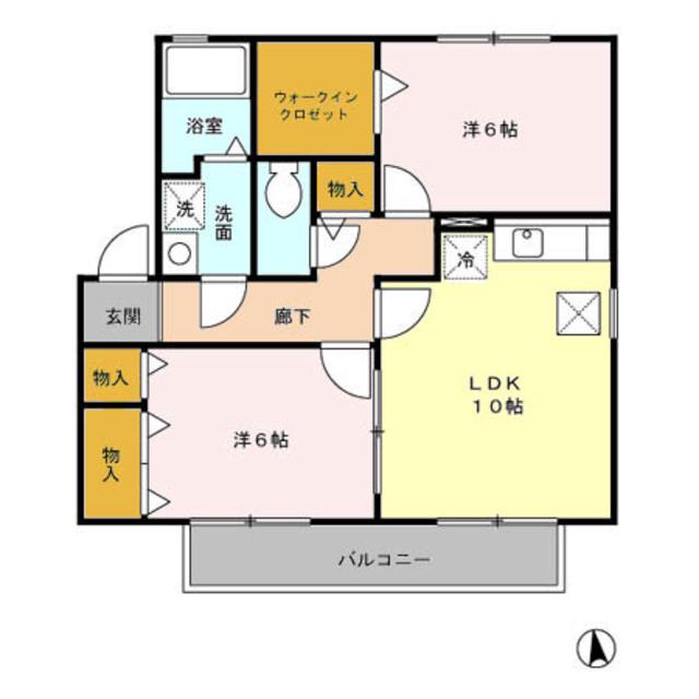 グリーンビレッジ(2LDK/1階)の間取り写真