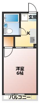 シティハイム ハピネス(1K/1階)の間取り写真