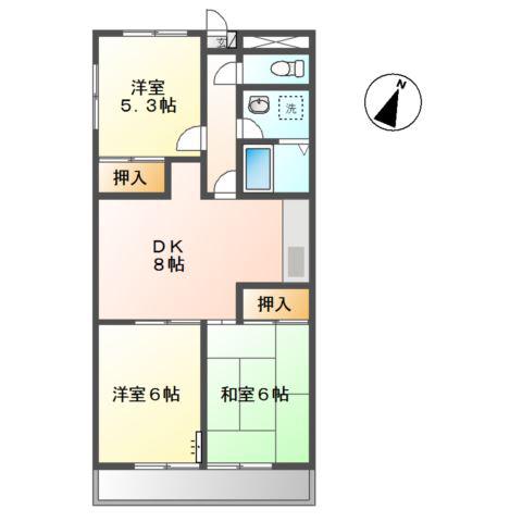 プルミエール(3DK/1階)の間取り写真
