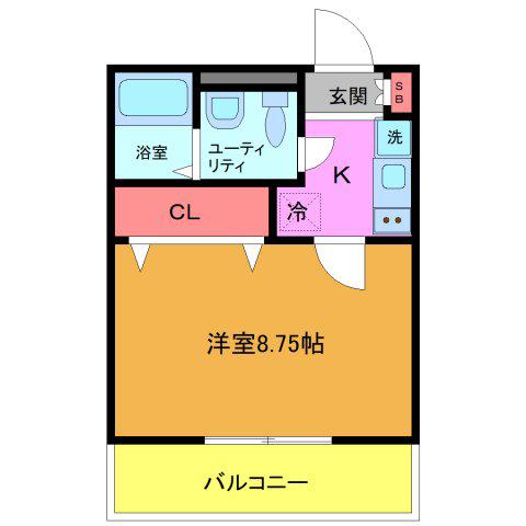 フィオーレ津田沼(1K/3階)の間取り写真