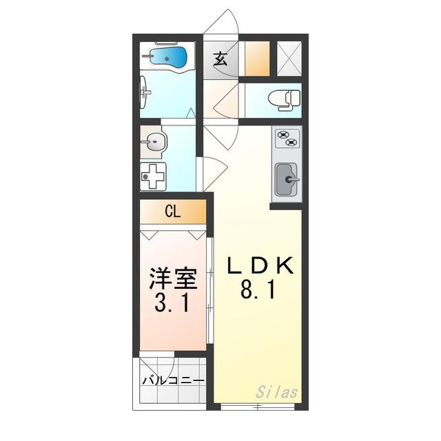 H-MAISON清水丘(1LDK/1階)の間取り写真