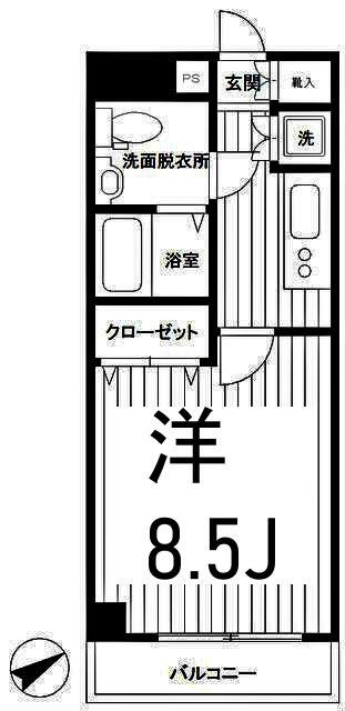 モンセラート横濱関内(ワンルーム/2階)の間取り写真