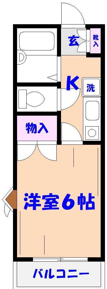メゾン・ド・ワコーⅡ(1K/1階)の間取り写真